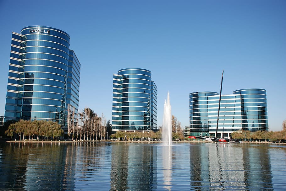 collectors postcard Oracle Headquarters- Redwood Shores Silicon Valley Ca 