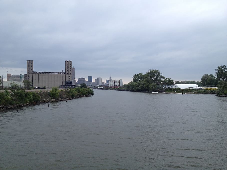 buffalo, grain silos, river, structure, building, storage, elevator HD wallpaper