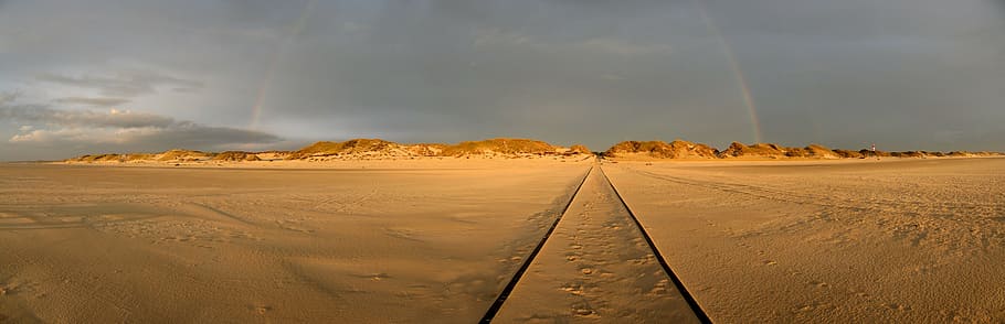 landscape of dessert, amrum, beach, rainbow, dunes, nordfriesland, HD wallpaper