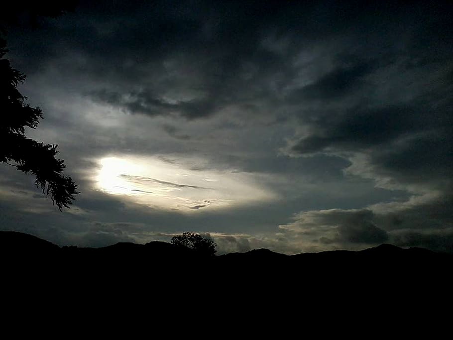sky, sunset, blue sky, sky clouds, night sky, sri lanka, silhouette HD wallpaper