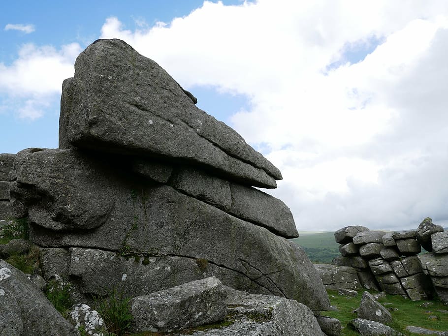 dartmoor, granite, pew tor, moorland, rock, devon, national park