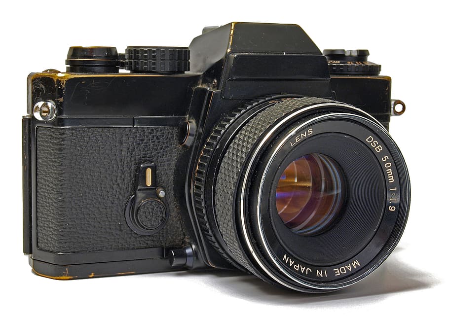 black camera, slr, lens, analog, photograph, camera - Photographic Equipment HD wallpaper