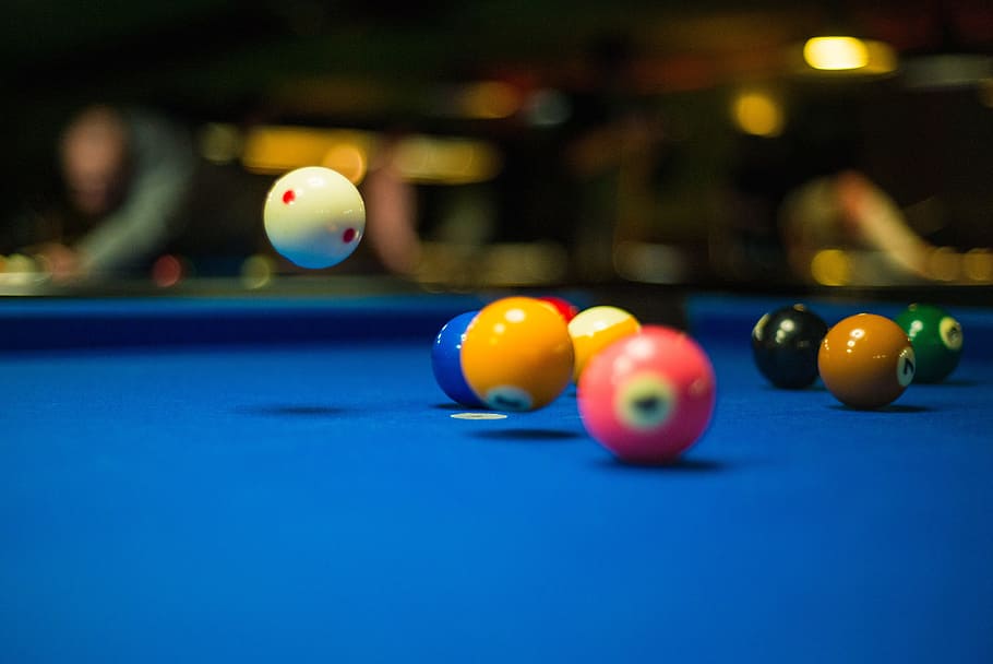 selective focus photo of cue balls on billiard table, Pool, Balls, HD wallpaper