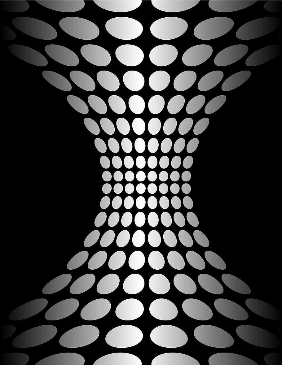 black and white polka dot artwork, circles, abstract, design HD wallpaper