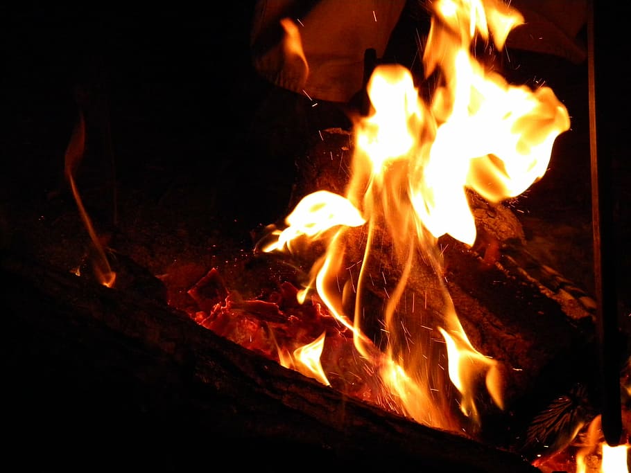 fire, campfire, bonfire, flame, burn, heat, blaze, hot, warm HD wallpaper