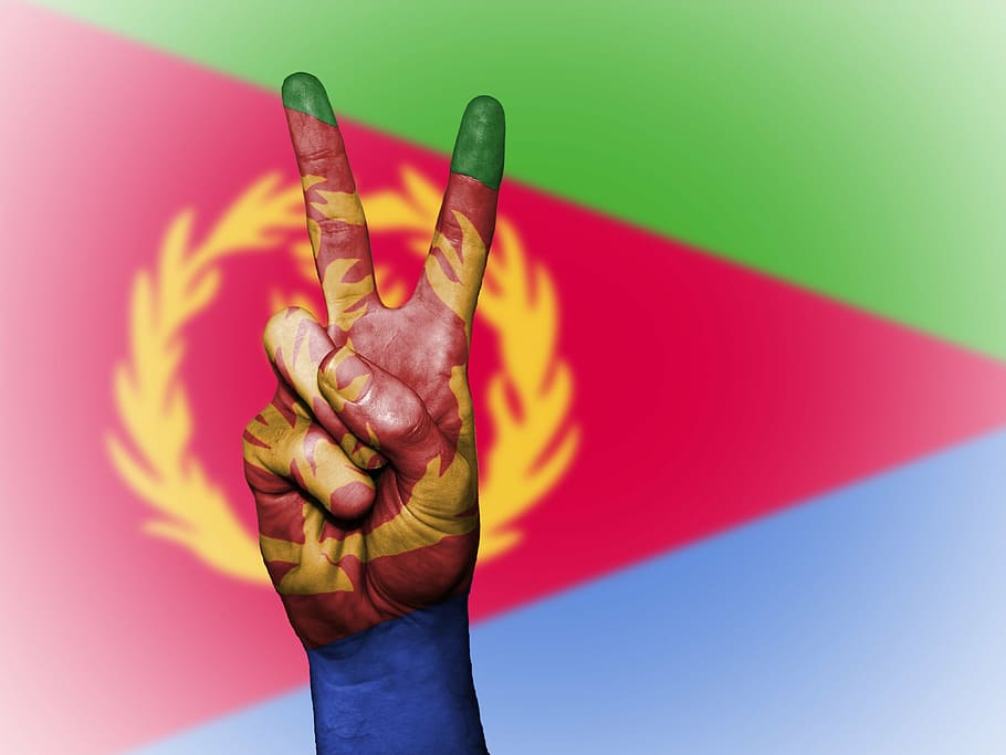 eritrea, peace, hand, nation, background, banner, colors, country, HD wallpaper