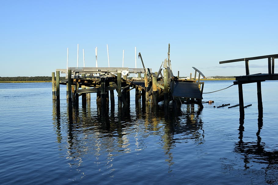 hurricane matthew, damage, dock, pier, outdoors, debris, weather HD wallpaper