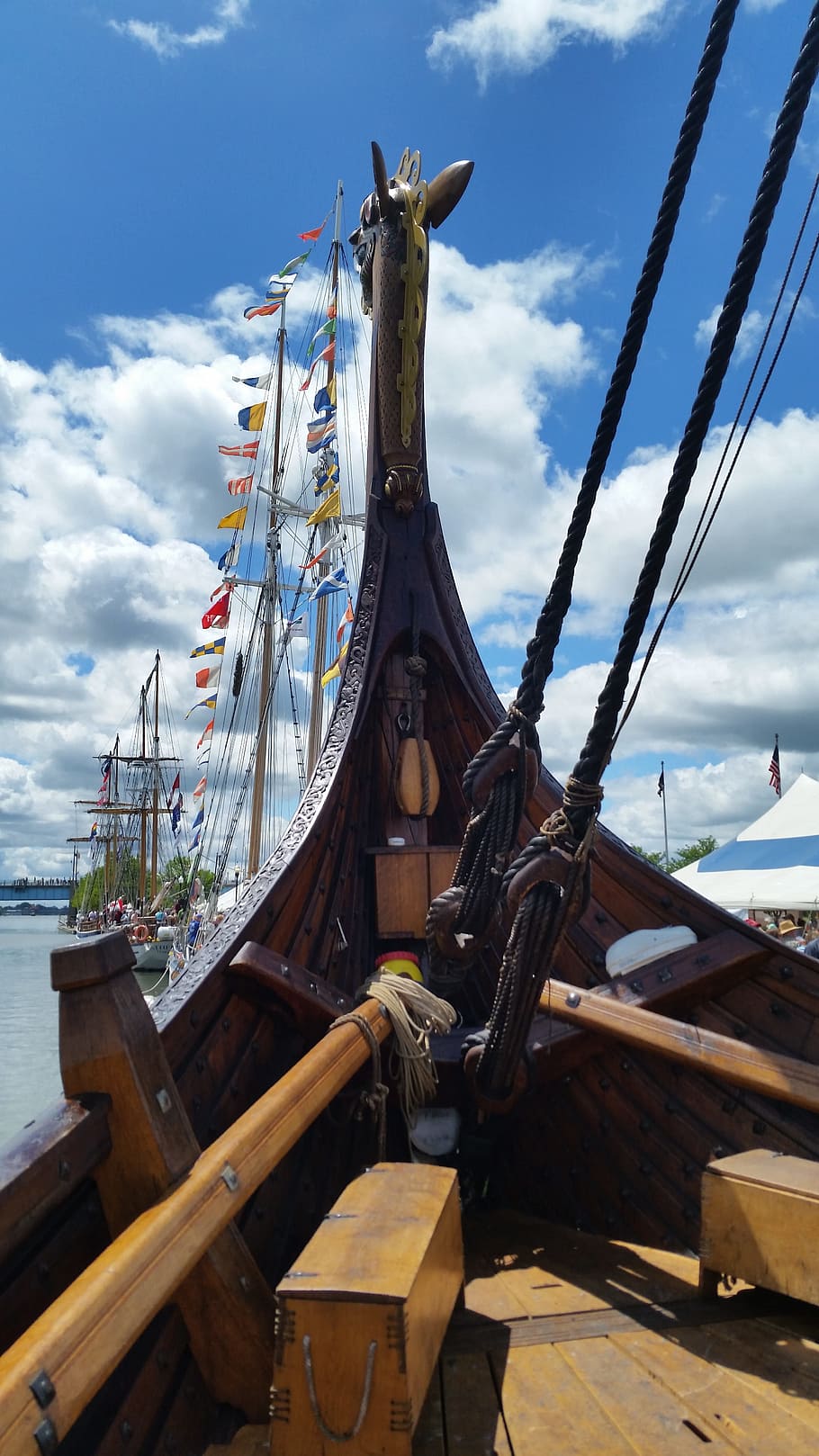 Viking Longship, boat, sea, history, sail, drakkar, draken, HD wallpaper