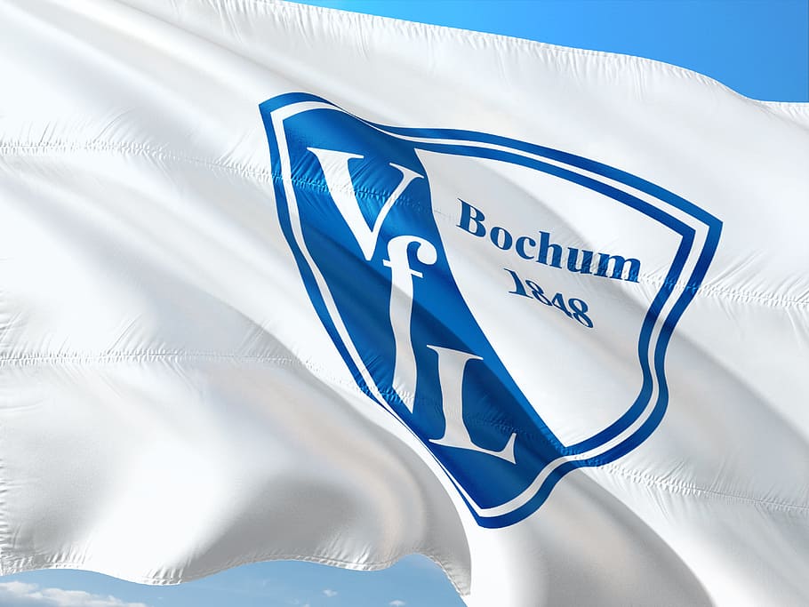 flag, logo, football, 2, bundesliga, vfl bochum, blue, no people, HD wallpaper