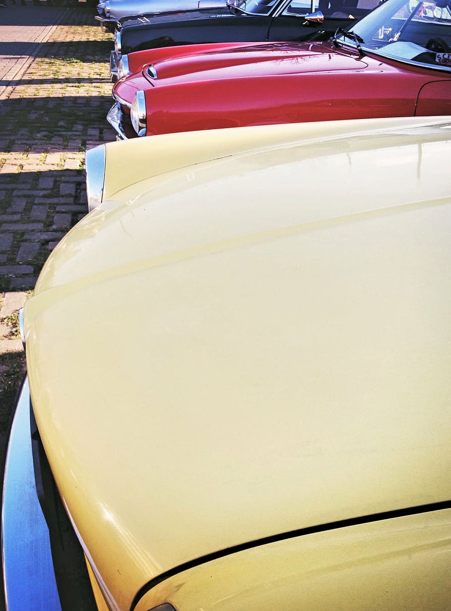 oldtimer, historically, park, vehicle, auto, dare, spotlight HD wallpaper