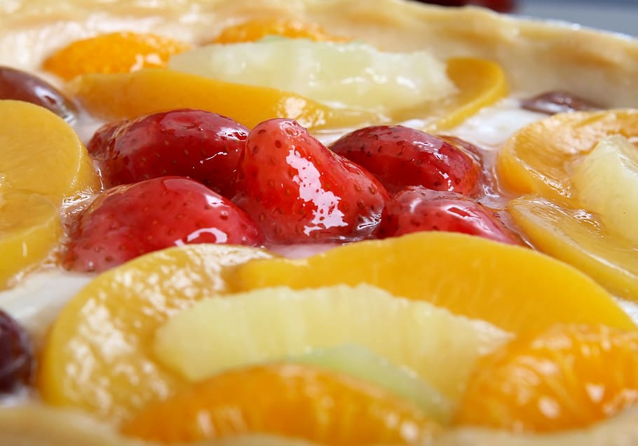 strawberries, afters, background, bake, baked, bread, cake HD wallpaper