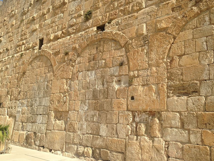 Jerusalem Israel, Western Wall, brick wall, jerusalem stone, ancient architecture