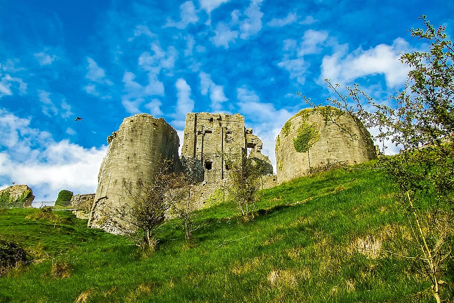 old white concrete castle surrounded by grass photo during daytime HD wallpaper