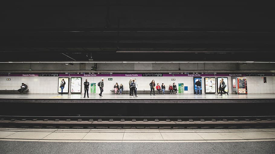 people waiting on train, passengers, station, transportation HD wallpaper