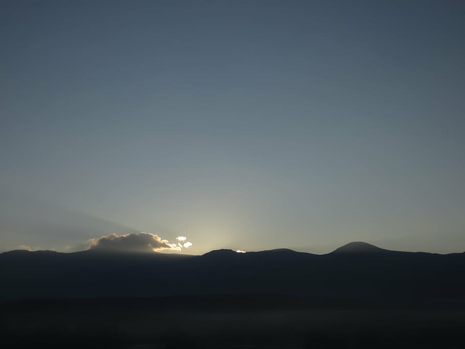 sky, sunrise, sunset, nature, mountain, scenics, landscape HD wallpaper