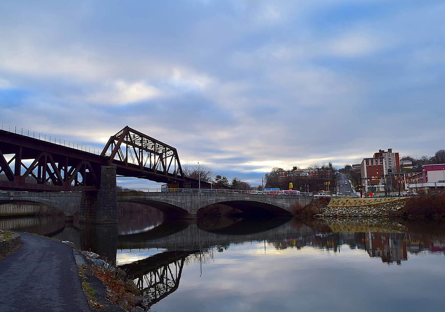Bridge, Water, Reflection, delaware river, landscape, landmark HD wallpaper
