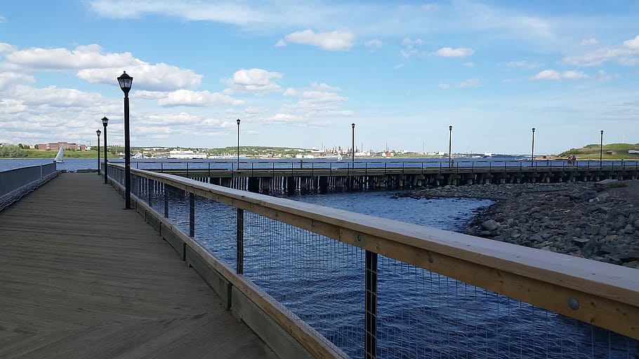 Pier, Ocean, Sky, railing, cloud - sky, day, no people, nature HD wallpaper
