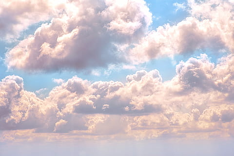 cloudy sky at daytime, white cloud formation, clouds, blue sky HD wallpaper