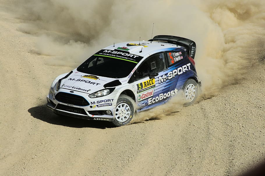 racing car drifting on the sand, rally, wrc, racc catalunya 2015, HD wallpaper