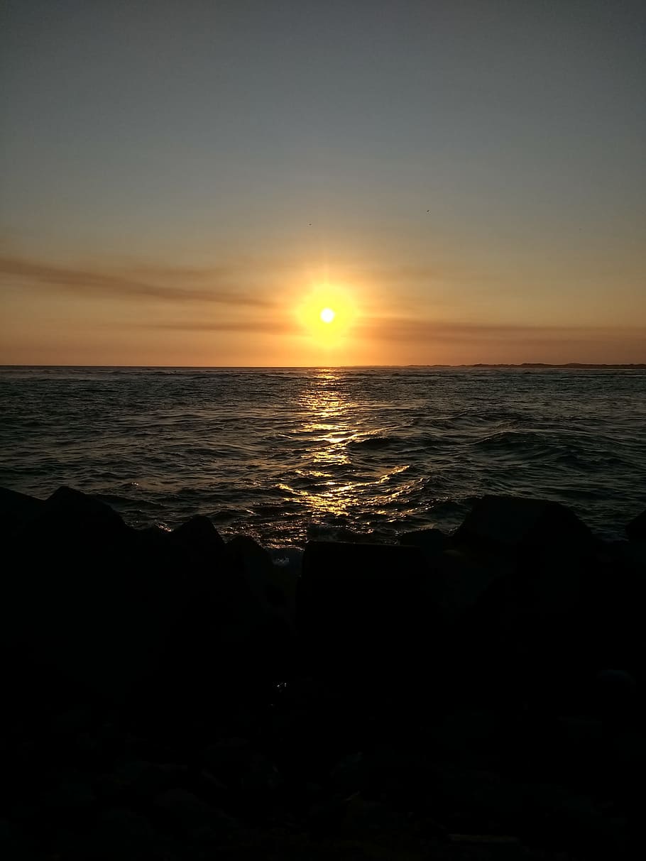 landscape, sun, nature, sea, sky, water, sunset, scenics - nature HD wallpaper