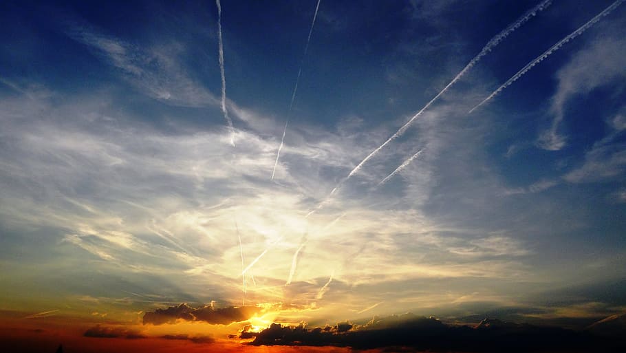 sunset, sky, clouds, cloud - sky, scenics - nature, beauty in nature HD wallpaper