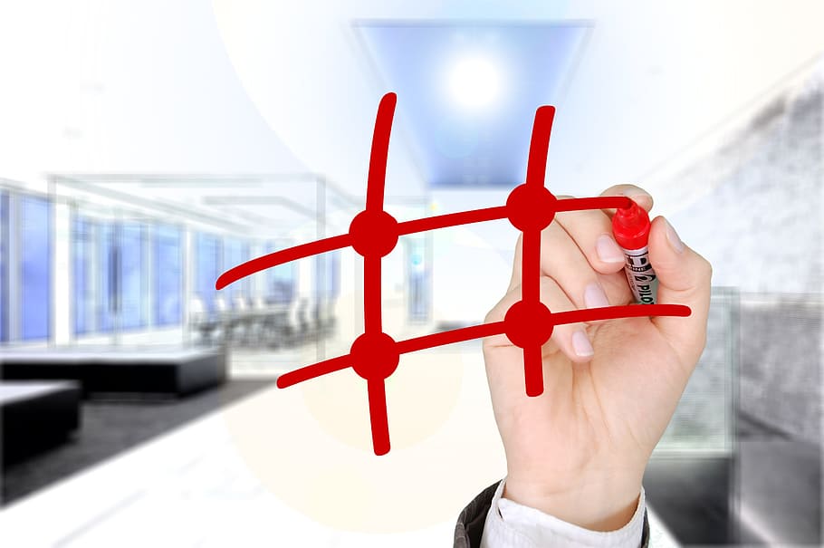 person holding red marker, network, hand, leave, hub, mirrored HD wallpaper