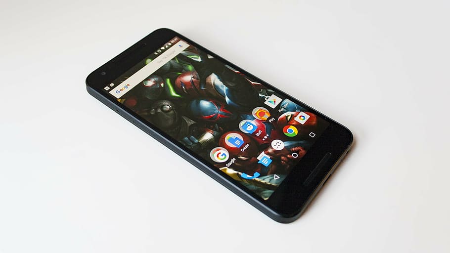 HD wallpaper: black Android smartphone displaying home screen, nexus,  cartoon | Wallpaper Flare