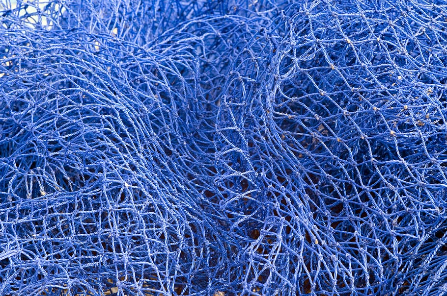 HD wallpaper: fishing net, background, blue, fishing-net