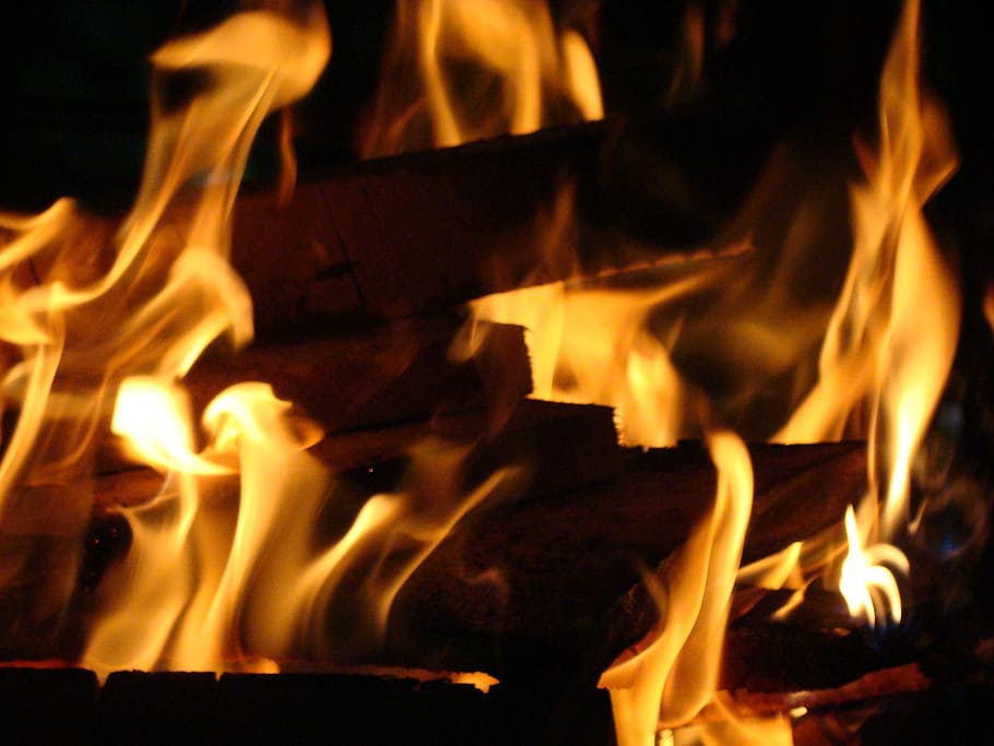 flame, fire, wood, burning, fire - natural phenomenon, heat - temperature HD wallpaper
