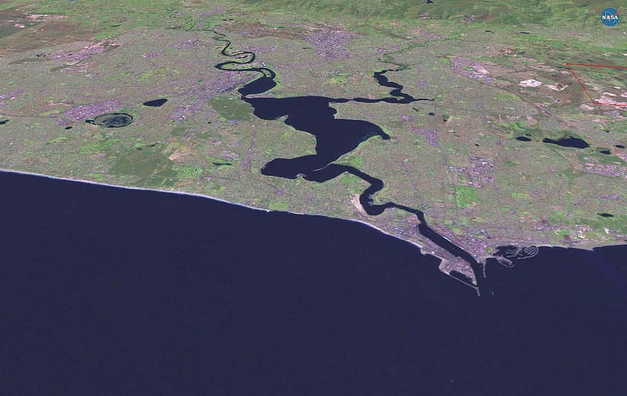 Satellite View of the Coast of Perth, Australia, photo, nasa, HD wallpaper