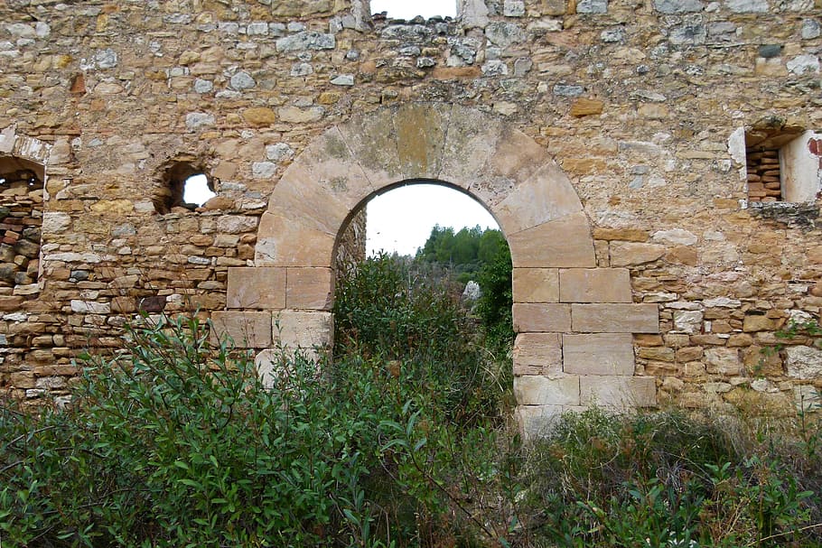 door, castle, arch, architecture, wall, old, stone, built structure HD wallpaper