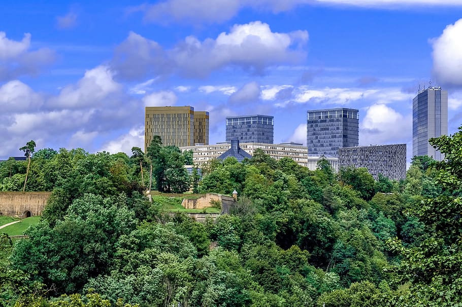 luxembourg, city, town, landscape, tower, parc, kirchberg, europe