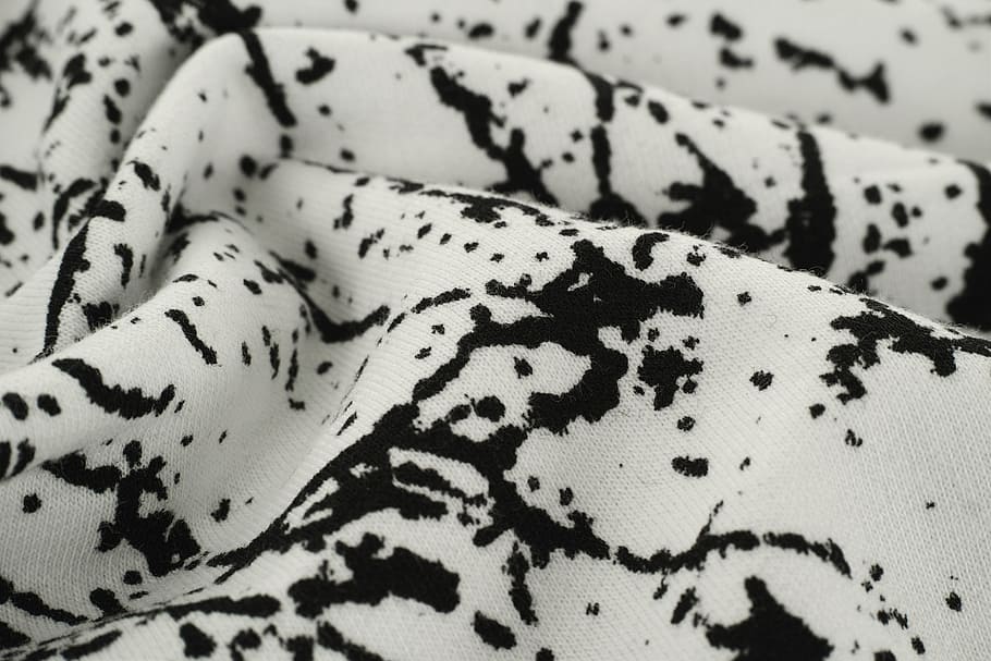 white and black textile, fabric, texture, macro, photo, model, HD wallpaper