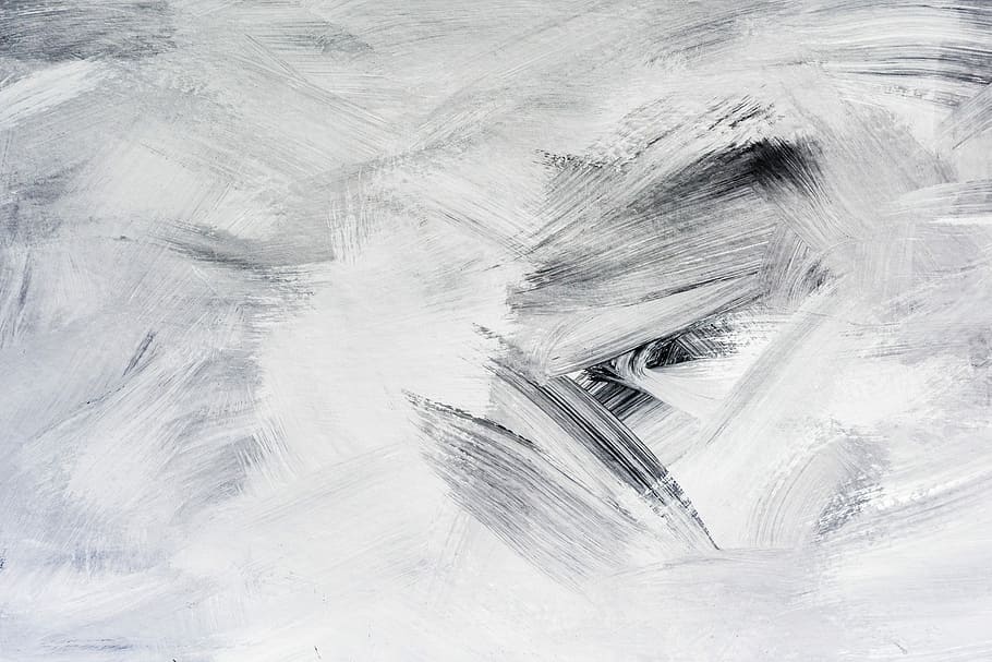 white, gray, and black abstract art, winter, snow, nature, cold HD wallpaper