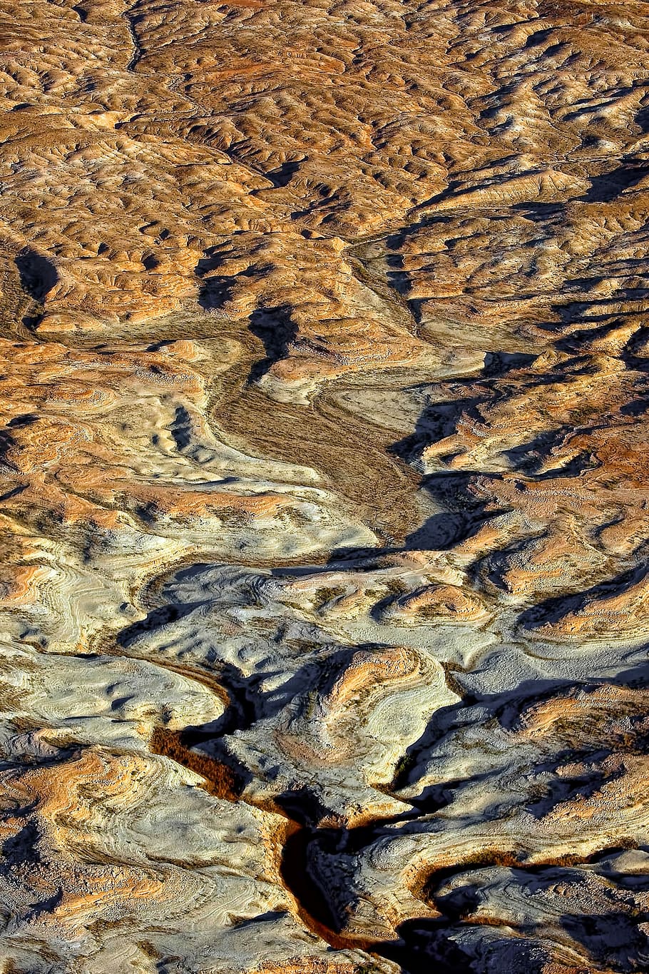 gray and brown pavement at daytime, aerial view photography of rock formation HD wallpaper