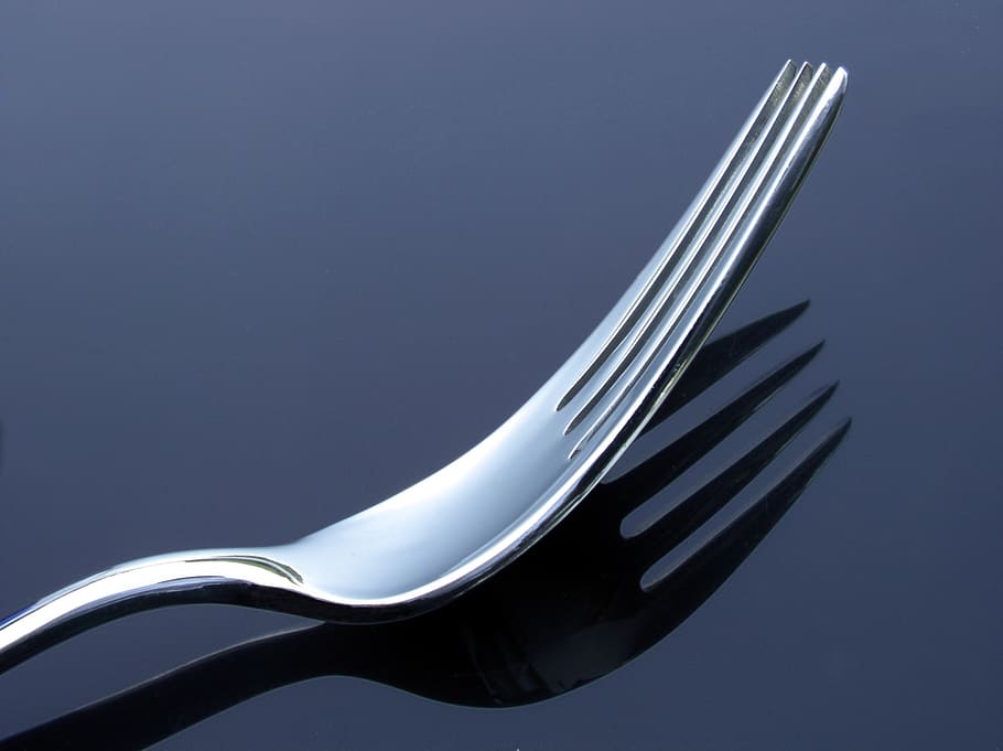 silver fork, eat, cutlery, metal, metal fork, dine, kitchen, cook