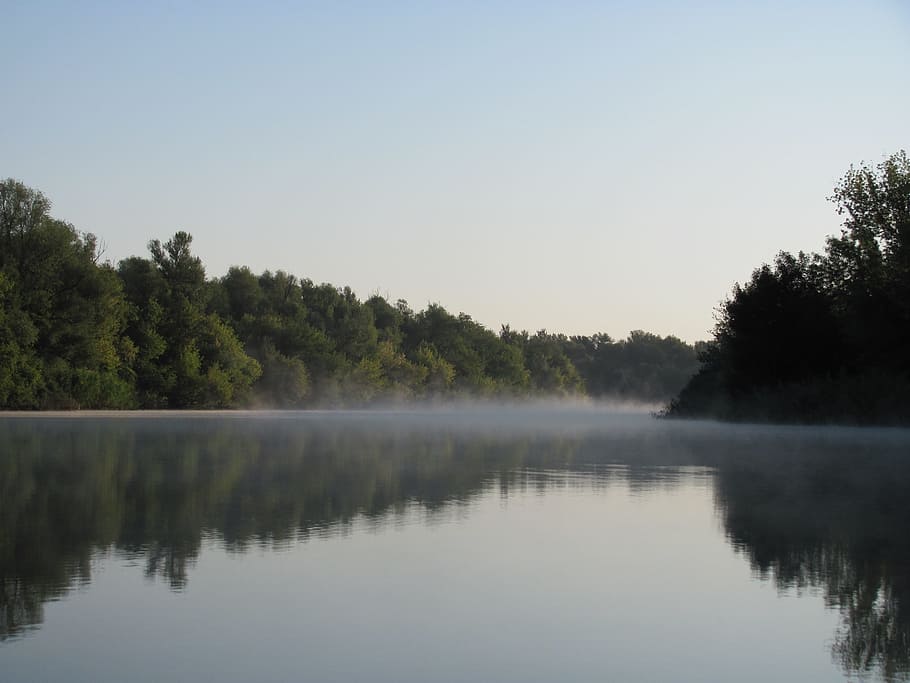 Fog, Dawn, Tranquility, Landscape, nature, water, sunrise, morning HD wallpaper
