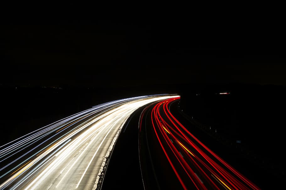 timelapse photography, light, highway, autos, fast, speed, turbo HD wallpaper