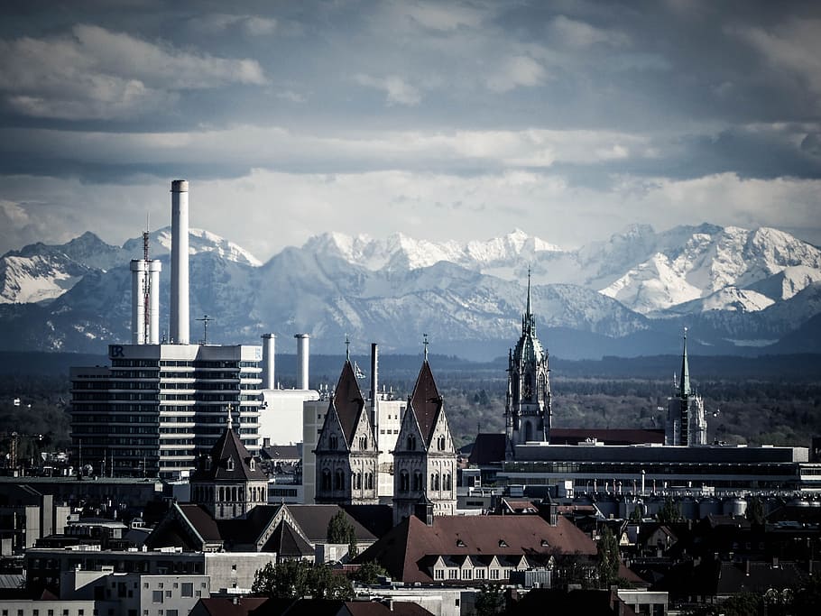 munich, office, window, architecture, facade, building, modern HD wallpaper