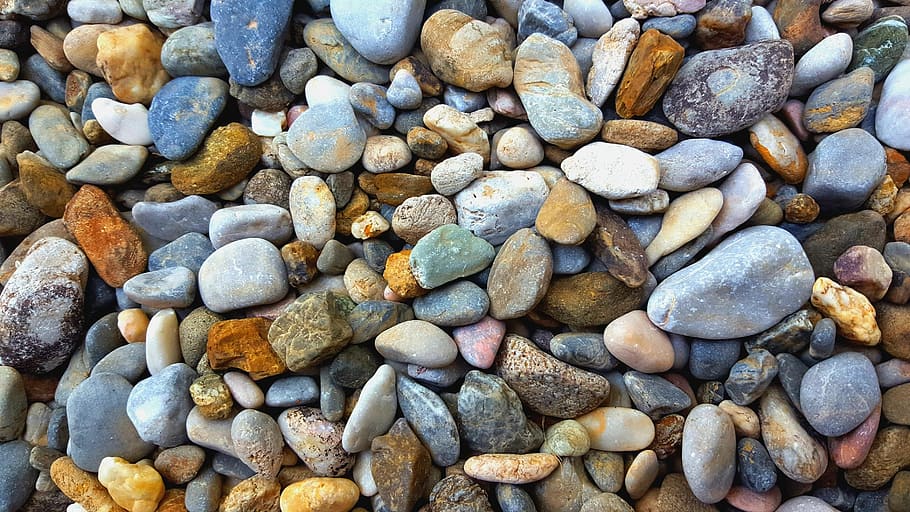 photo of assorted-color stones, rock, nature, sky, mountain, summer