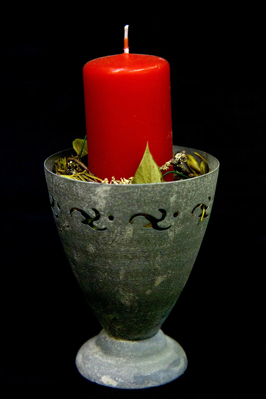 advent, room decorations, cup, candle, studio shot, black background HD wallpaper