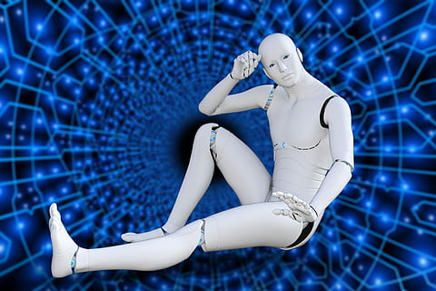 male robot illustration, futuristic, cyborg, intelligence, artificial HD wallpaper