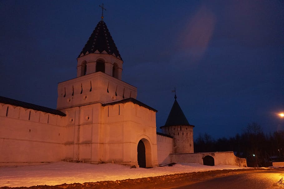 kostroma, night, monastery, architecture, building exterior HD wallpaper