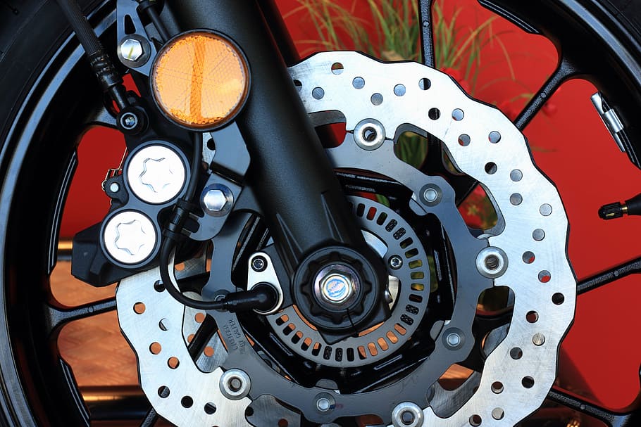 motorcycle, yamaha, front, suspension, brake, disk, wheel, tire