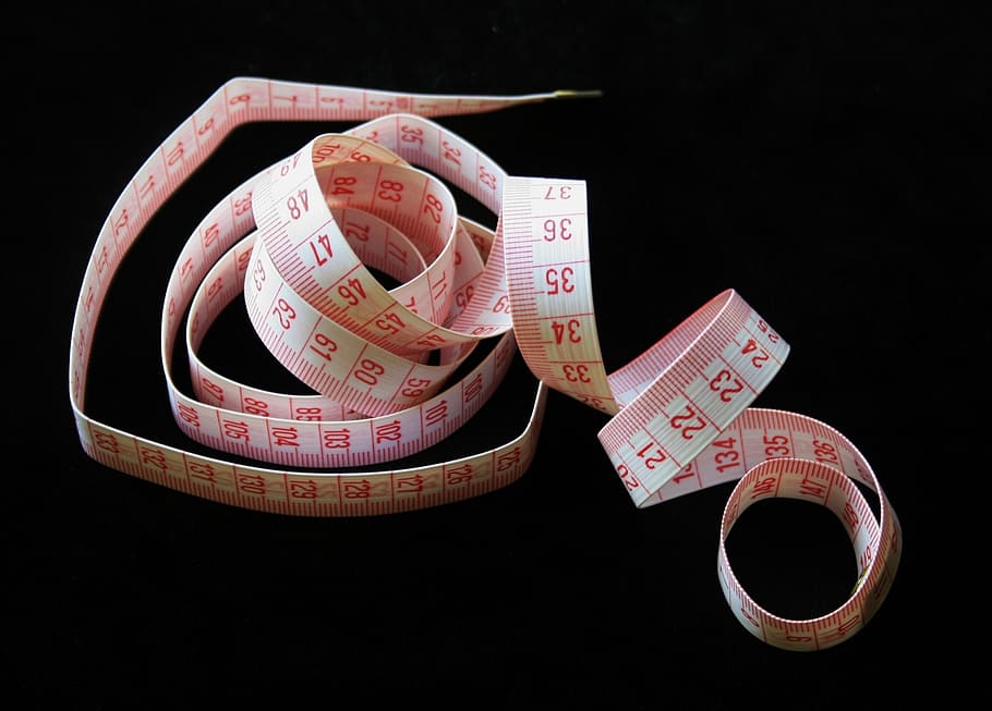 tape, measuring, red, white, centimeters, background, black HD wallpaper