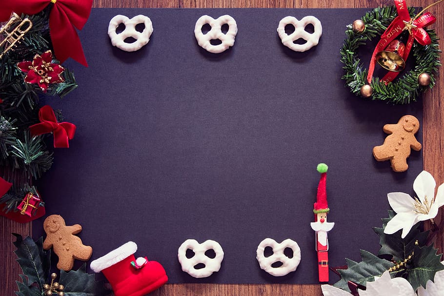 christmas chalboard, decoration, gift, winter, celebration, holiday HD wallpaper