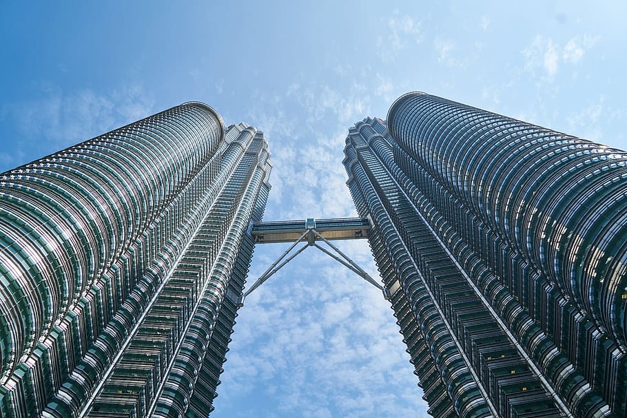 Petronas twin tower, malaysia, building, kuala lumpur, city, composition, HD wallpaper