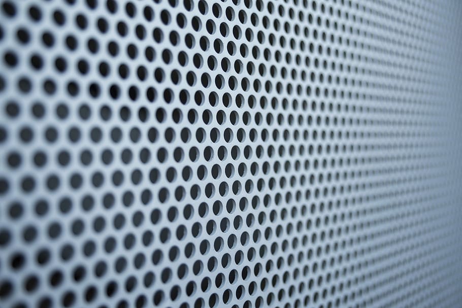 Gray metal dotted texture, gray metal background, metal grid, metal dotted  background, HD wallpaper