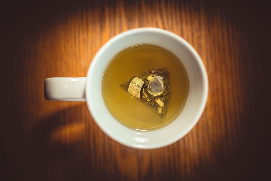 tea, cup, mug, drink, food and drink, refreshment, directly above HD wallpaper