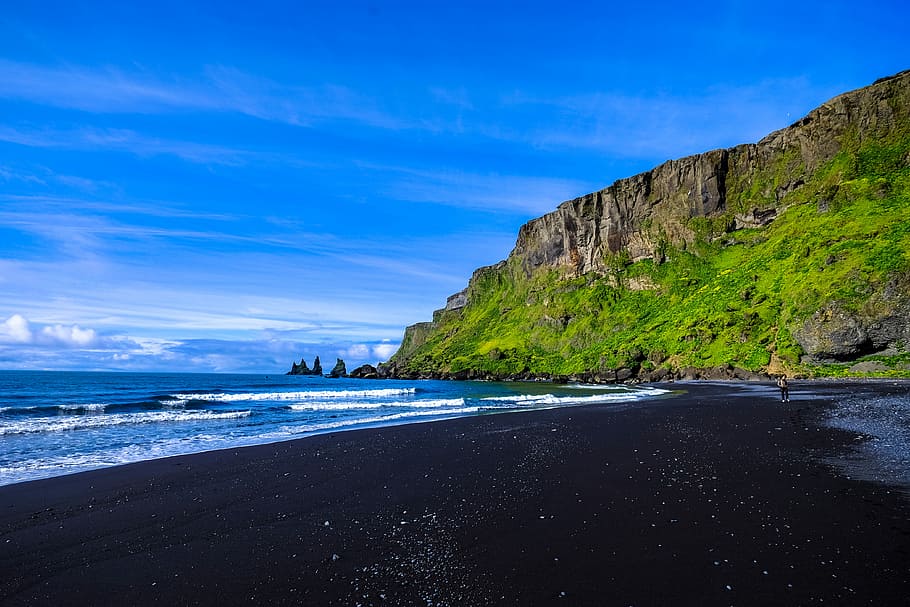 landscape photography of seawater during daytime, cliff near sea at daytime HD wallpaper